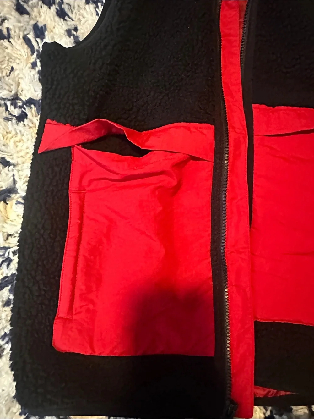 Jordan Black & Red Hooded Sherpa Vest